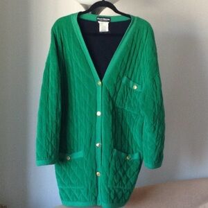 🔴 Roz & Sherm - Long Quilted Vintage Cable Coat